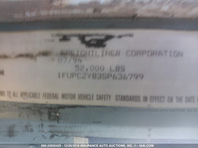 1FUPCZYB3SP636799 - 1995 FREIGHTLINER FLD FLD120 Light Blue photo 9