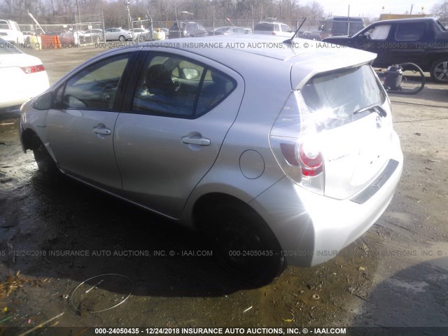 JTDKDTB39C1027752 - 2012 TOYOTA PRIUS C SILVER photo 3