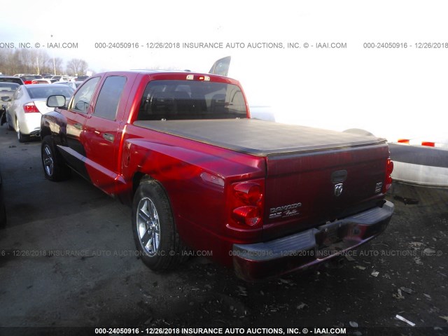 1D7HE48P47S173215 - 2007 DODGE DAKOTA QUAD SLT RED photo 3