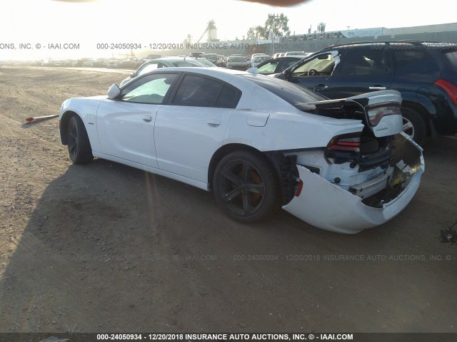 2C3CDXCT2FH817186 - 2015 DODGE CHARGER R/T WHITE photo 3