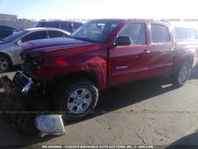 5TELU42N47Z452707 - 2007 TOYOTA TACOMA DOUBLE CAB RED photo 2