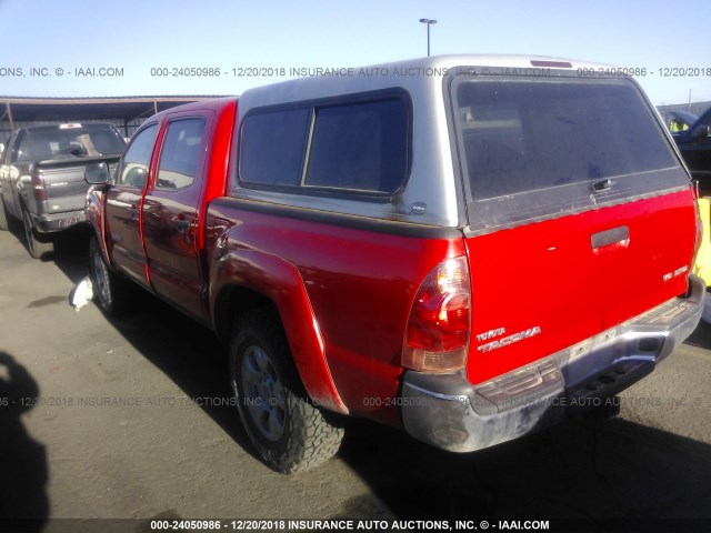 5TELU42N47Z452707 - 2007 TOYOTA TACOMA DOUBLE CAB RED photo 3