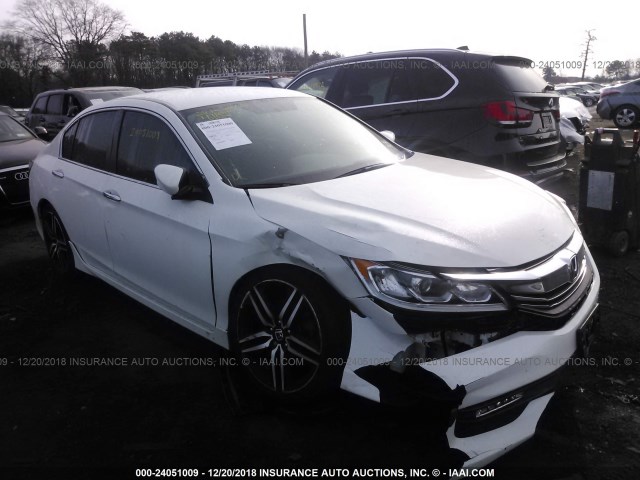 1HGCR2F53HA014824 - 2017 HONDA ACCORD SPORT WHITE photo 1