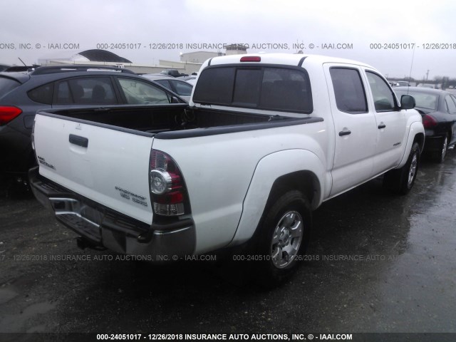 5TEJU4GN4AZ695750 - 2010 TOYOTA TACOMA DOUBLE CAB PRERUNNER WHITE photo 4