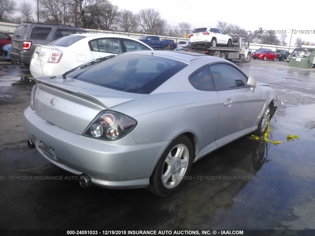 KMHHN65F83U100067 - 2003 HYUNDAI TIBURON GT SILVER photo 4