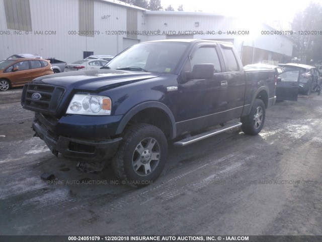 1FTPX14545FA82390 - 2005 FORD F150 BLUE photo 2