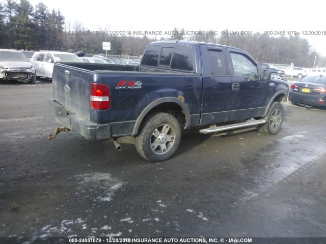 1FTPX14545FA82390 - 2005 FORD F150 BLUE photo 4