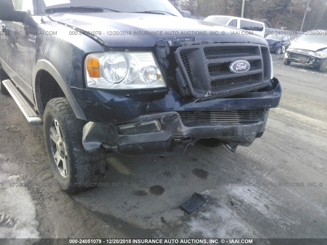 1FTPX14545FA82390 - 2005 FORD F150 BLUE photo 6