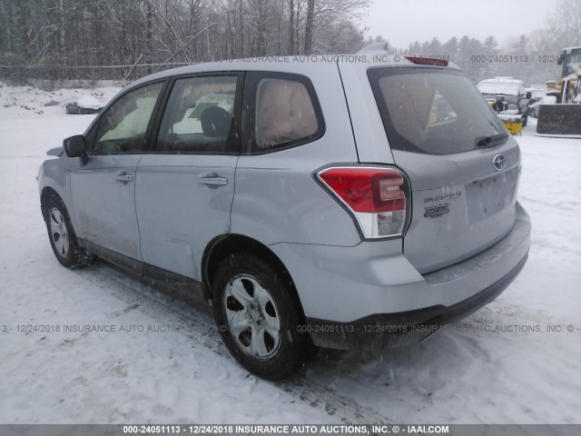 JF2SJAAC3HG531721 - 2017 SUBARU FORESTER 2.5I GRAY photo 3