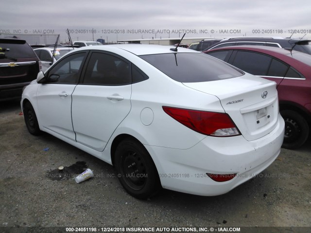 KMHCT4AE1FU814399 - 2015 HYUNDAI ACCENT GLS WHITE photo 3