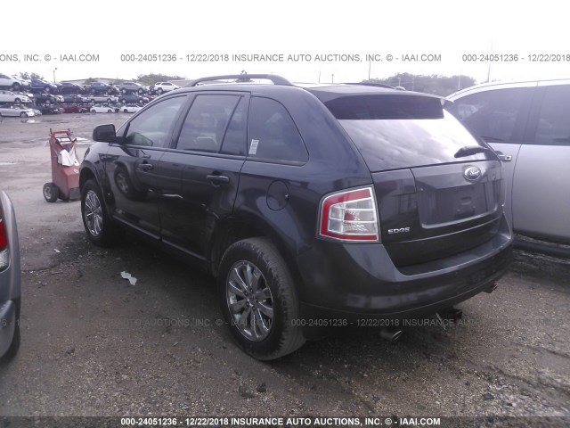 2FMDK38C37BA48138 - 2007 FORD EDGE SEL BLACK photo 3