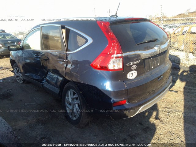 2HKRM4H74FH656038 - 2015 HONDA CR-V EXL BLUE photo 3