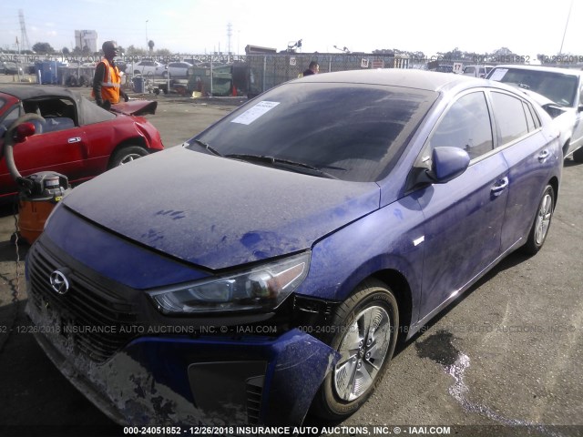 KMHC65LCXKU111192 - 2019 HYUNDAI IONIQ BLUE BLUE photo 2