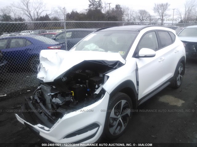 KM8J3CA22JU653318 - 2018 HYUNDAI TUCSON LIMITED/SPORT AND ECO/SE WHITE photo 2