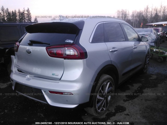 KNDCE3LC4H5075191 - 2017 KIA NIRO EX TOURING SILVER photo 4