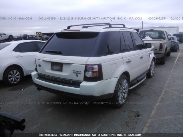 SALSH23478A173198 - 2008 LAND ROVER RANGE ROVER SPORT SUPERCHARGED WHITE photo 4