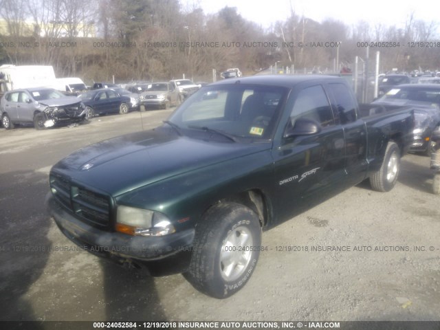 1B7FL22P6XS232723 - 1999 DODGE DAKOTA GREEN photo 2