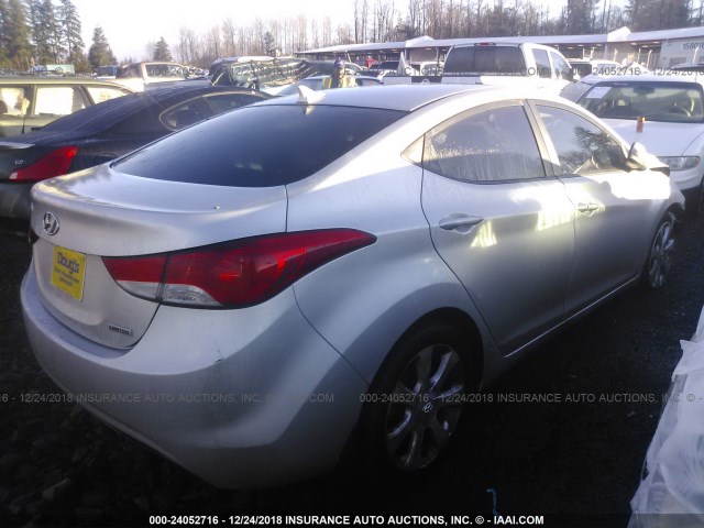 KMHDH4AE5DU802761 - 2013 HYUNDAI ELANTRA GLS/LIMITED SILVER photo 4