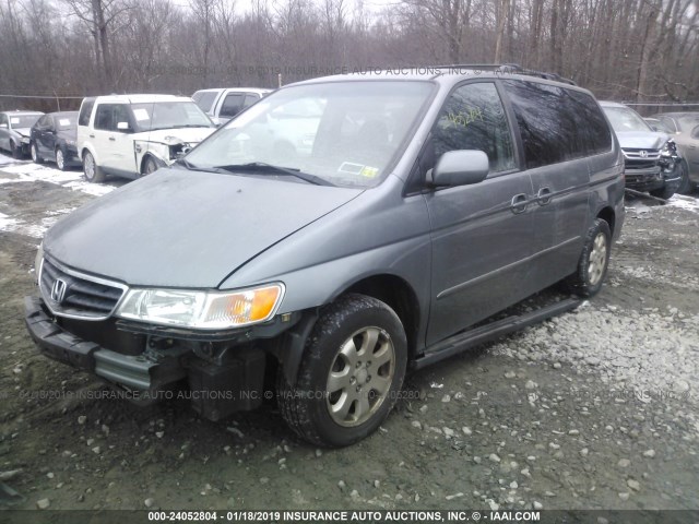 5FNRL18052B036280 - 2002 HONDA ODYSSEY EXL GRAY photo 2