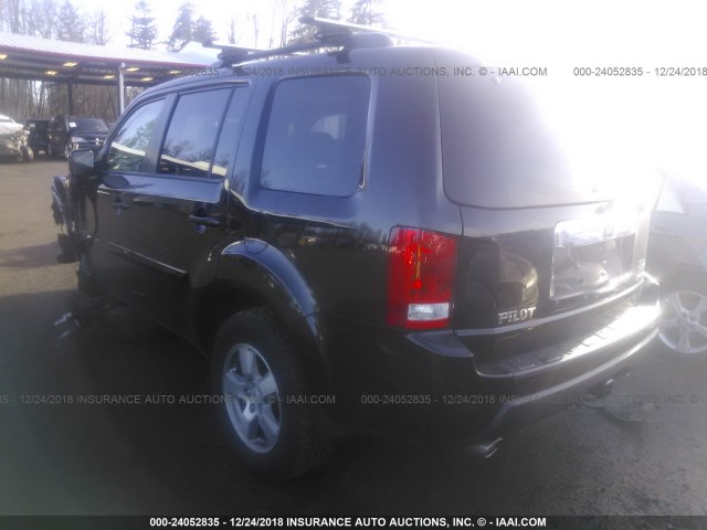 5FNYF4H76BB090737 - 2011 HONDA PILOT EXLN BLACK photo 3