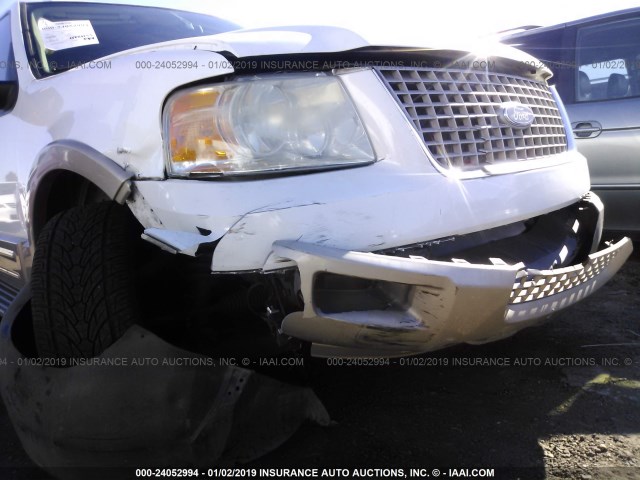 1FMFU17545LA70530 - 2005 FORD EXPEDITION EDDIE BAUER WHITE photo 6