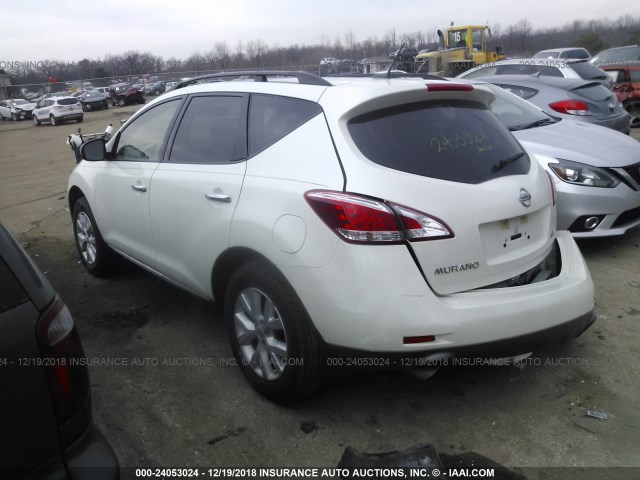 JN8AZ1MW9EW509219 - 2014 NISSAN Murano S/SL/SV/LE WHITE photo 3