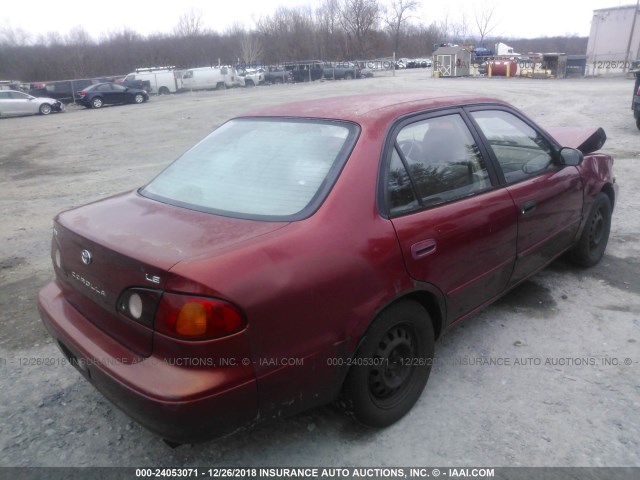 2T1BR12E61C447890 - 2001 TOYOTA COROLLA CE/LE/S RED photo 4