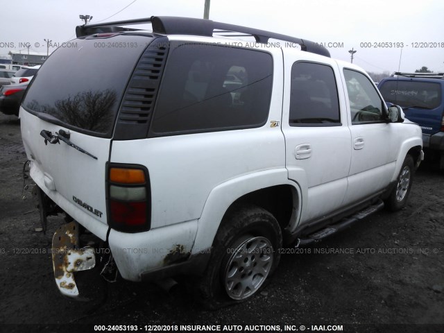 1GNEK13T44R149774 - 2004 CHEVROLET TAHOE K1500 WHITE photo 4