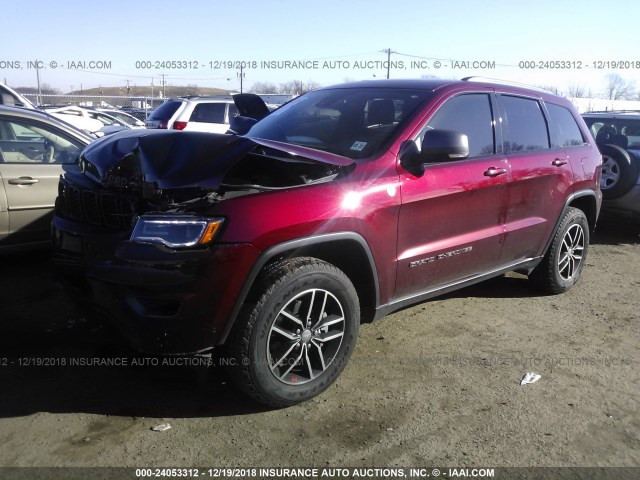 1C4RJFLG1JC102374 - 2018 JEEP GRAND CHEROKEE TRAILHAWK BURGUNDY photo 2