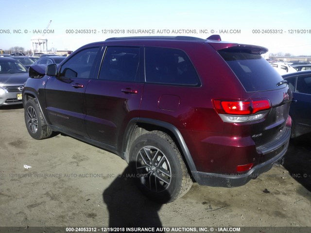 1C4RJFLG1JC102374 - 2018 JEEP GRAND CHEROKEE TRAILHAWK BURGUNDY photo 3