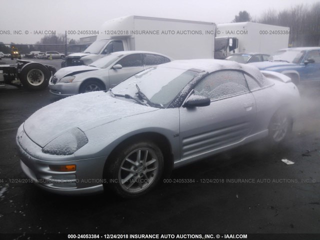 4A3AE55H21E005879 - 2001 MITSUBISHI ECLIPSE SPYDER GT SILVER photo 2