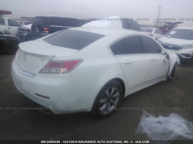 19UUA8F5XEA006293 - 2014 ACURA TL TECH WHITE photo 4