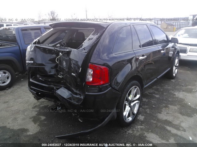 2FMDK3JC9BBB47453 - 2011 FORD EDGE SEL BLACK photo 4