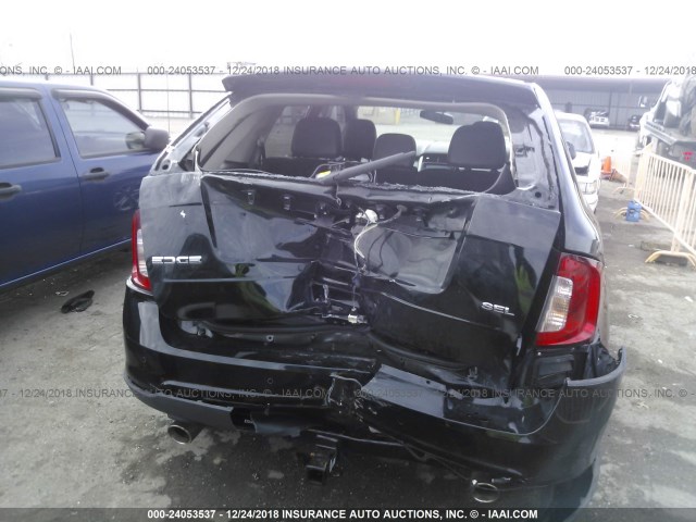 2FMDK3JC9BBB47453 - 2011 FORD EDGE SEL BLACK photo 6