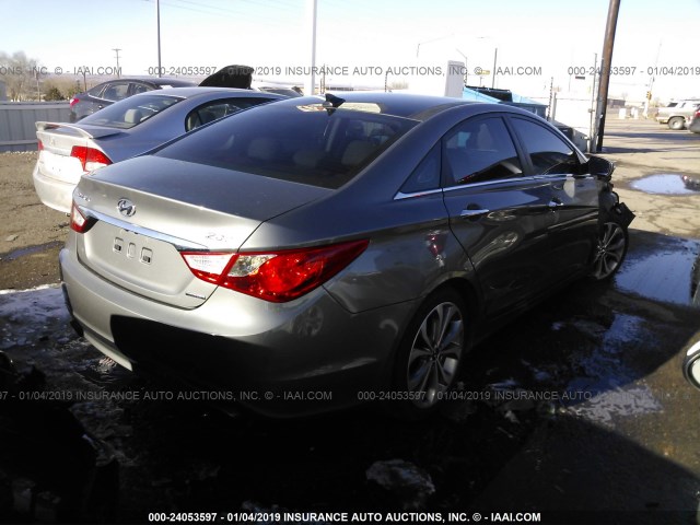 5NPEC4AB4DH670485 - 2013 HYUNDAI SONATA SE/LIMITED GRAY photo 4