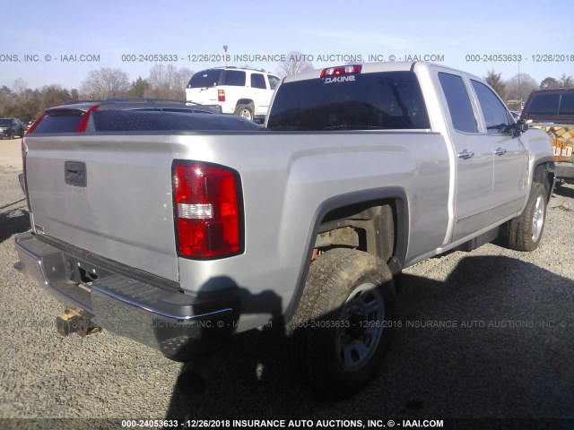 1GT22ZE80FZ100416 - 2015 GMC SIERRA K2500 SLT SILVER photo 4