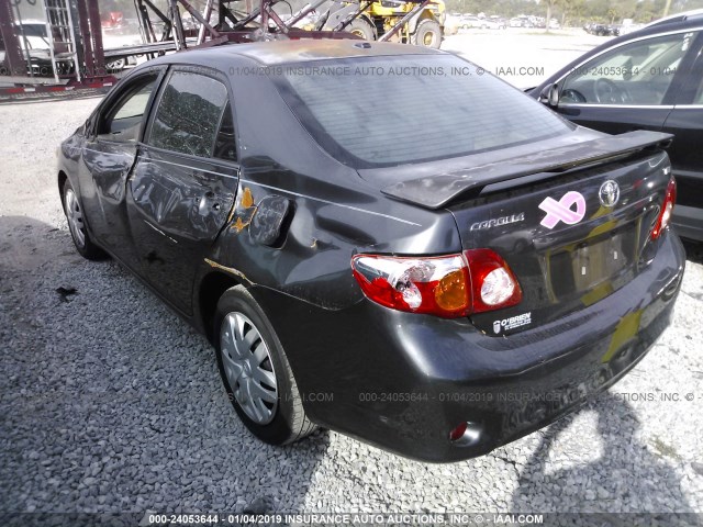 1NXBU40E09Z010061 - 2009 TOYOTA COROLLA S/LE/XLE BLACK photo 3