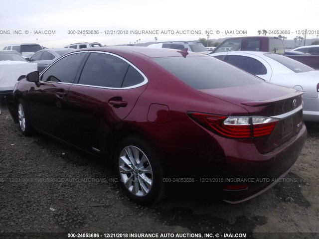 JTHBW1GG0D2012271 - 2013 LEXUS ES 300H MAROON photo 3