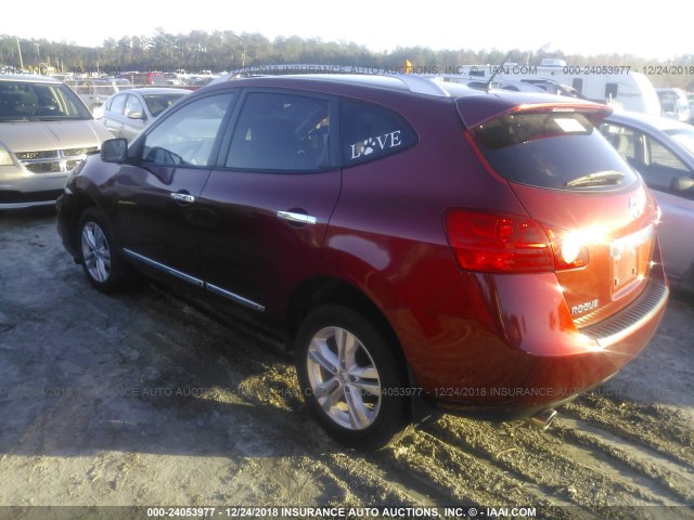 JN8AS5MT6DW516306 - 2013 NISSAN ROGUE S/SV RED photo 3