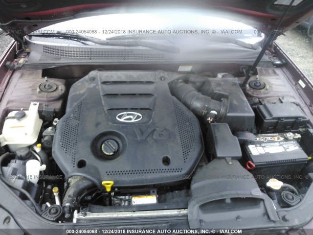 5NPEU46F79H497724 - 2009 HYUNDAI SONATA SE/LIMITED RED photo 10