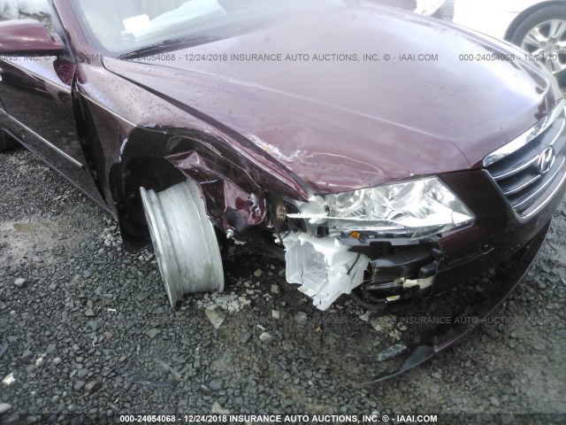 5NPEU46F79H497724 - 2009 HYUNDAI SONATA SE/LIMITED RED photo 6