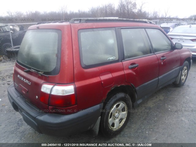 JF1SF63561G702548 - 2001 SUBARU FORESTER L RED photo 4