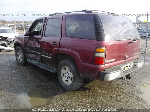 1GNEK13T85J191476 - 2005 CHEVROLET TAHOE K1500 BURGUNDY photo 3