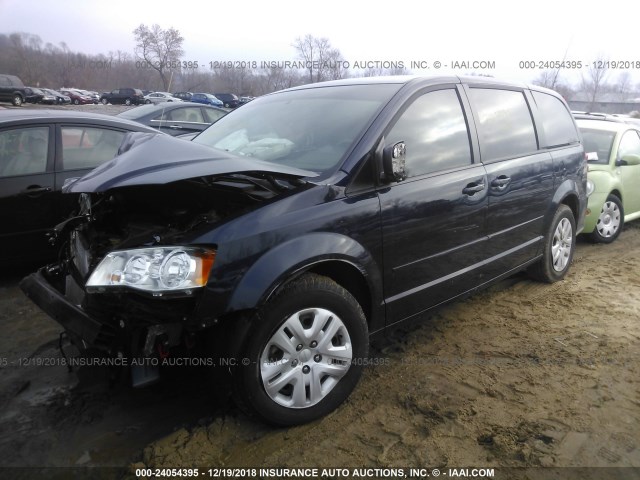 2C4RDGBG2FR605747 - 2015 DODGE GRAND CARAVAN SE BLUE photo 2