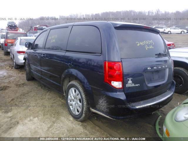 2C4RDGBG2FR605747 - 2015 DODGE GRAND CARAVAN SE BLUE photo 3