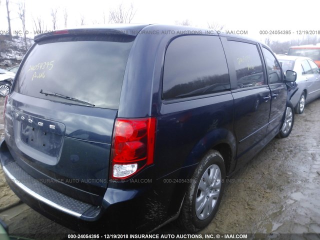 2C4RDGBG2FR605747 - 2015 DODGE GRAND CARAVAN SE BLUE photo 4