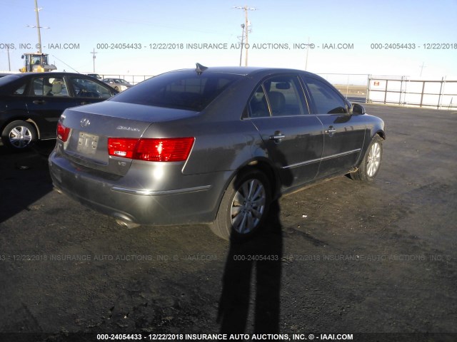 5NPEU46F59H436307 - 2009 HYUNDAI SONATA SE/LIMITED GRAY photo 4