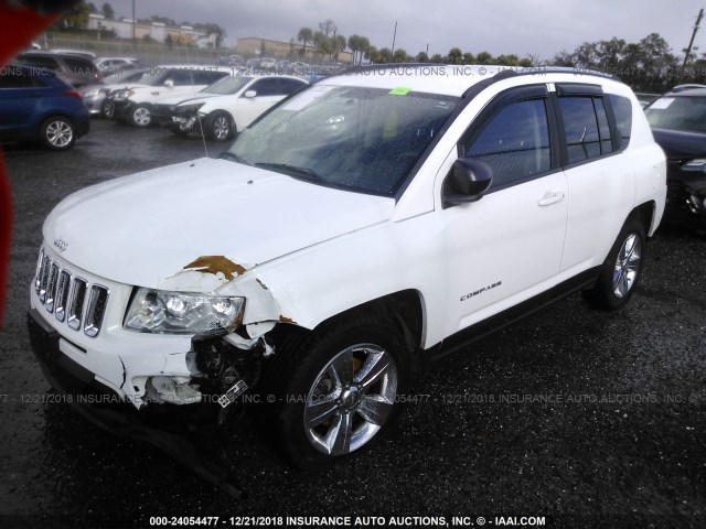 1C4NJDBB9CD541490 - 2012 JEEP COMPASS SPORT WHITE photo 2