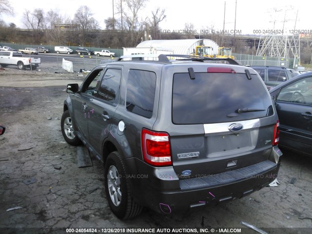 1FMCU9EG3BKA96558 - 2011 FORD ESCAPE LIMITED GRAY photo 3