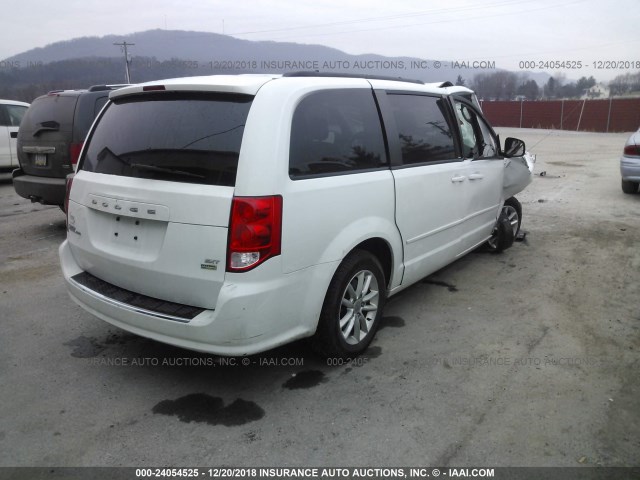 2C4RDGCG9ER120924 - 2014 DODGE GRAND CARAVAN SXT WHITE photo 4